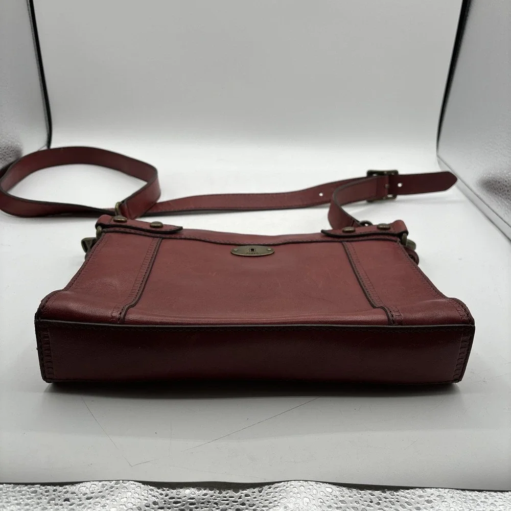 Fossil Maddox Leather Crossbody Bag Purse 90's‎ Y2K Zipper Turn Lock Key Vintage